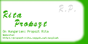 rita propszt business card